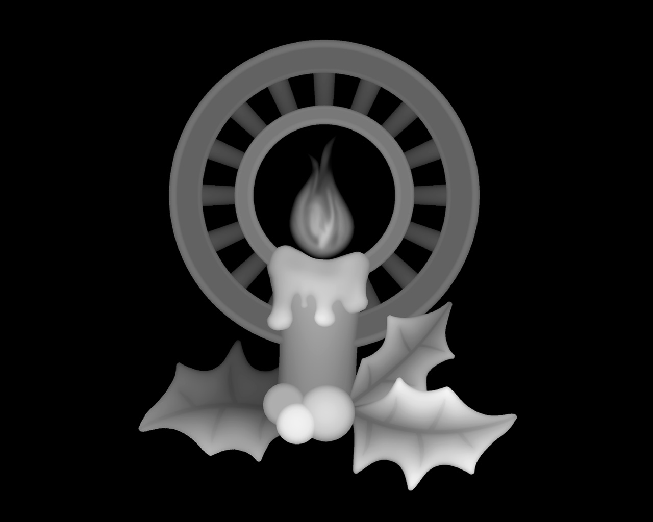 キャンドルとポインセチア 